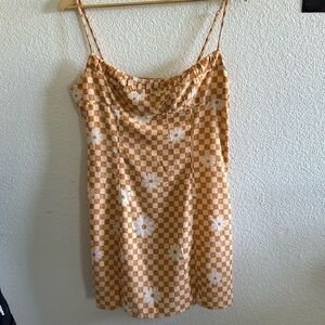 Urban outfitters mini dress with checkers and flowers